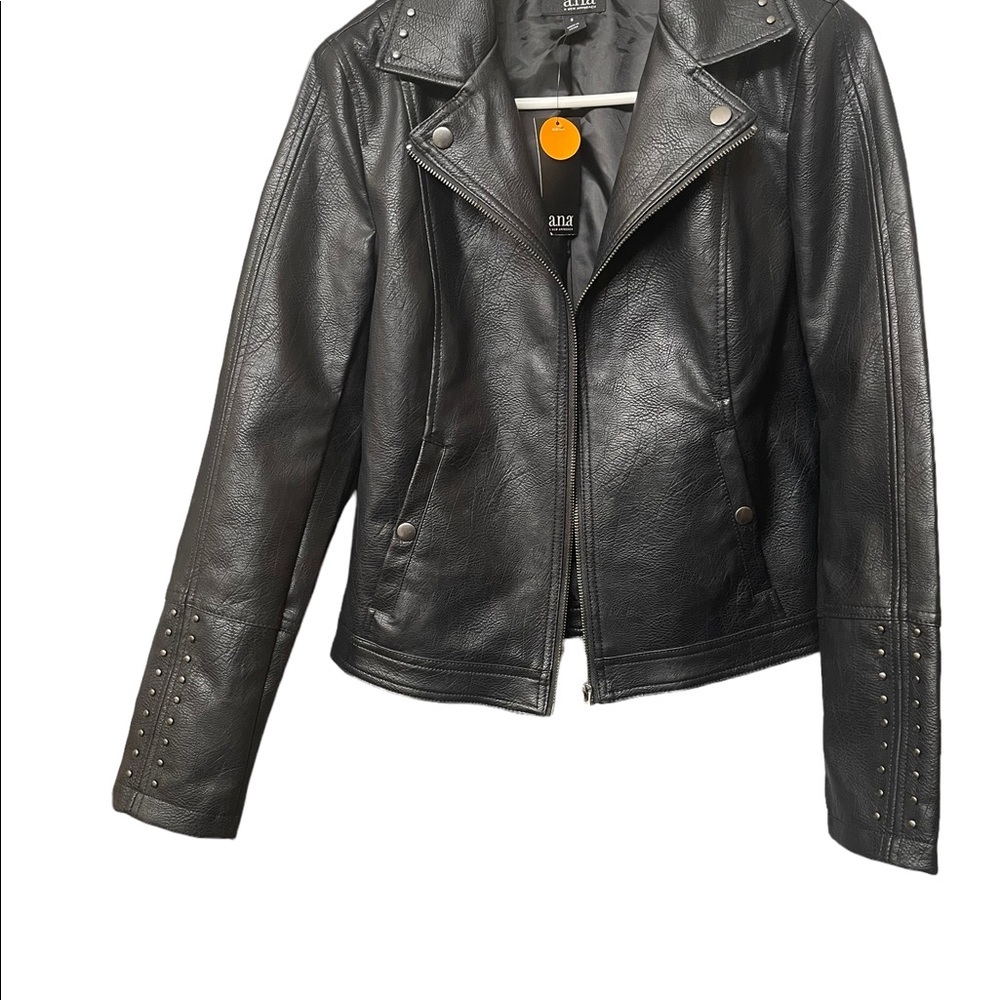 New Ana a new aprobach black leather jacket size small - Picture 5 of 15